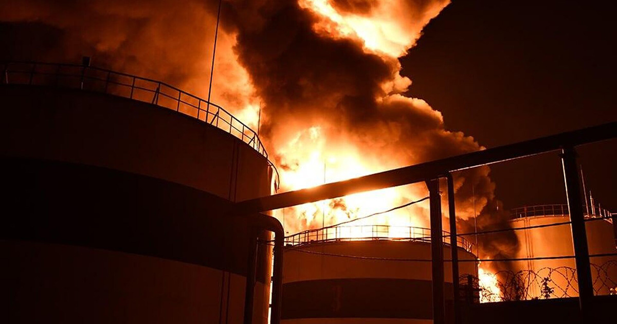 Կուրսկի օդանավակայանում ԱԹՍ-ի հարձակման հետևանքով այրվել է նավթապահեստարանը