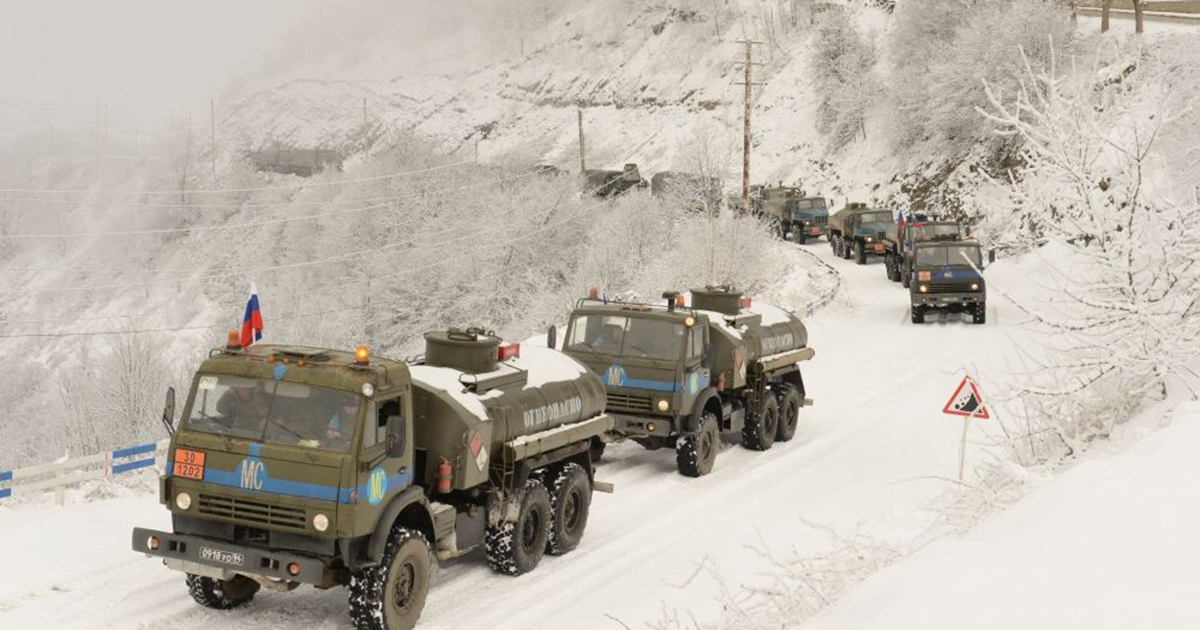 ՌԴ խաղաղապահները հումանիտար  բեռներով ավտոշարասյուն են ուղեկցել Լեռնային Ղարաբաղ