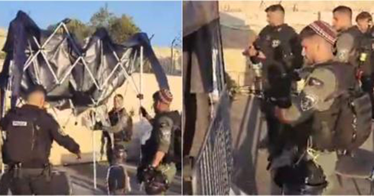 Իսրայելի զինված ոստիկանությունը ապամոնտաժում է Երուսաղեմի «Կովերի պարտեզում» պահակախմբի տաղավարը